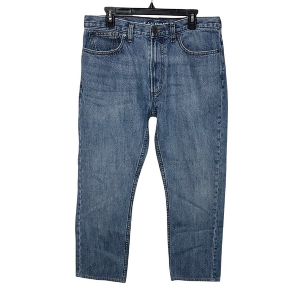Lands End‎ Straight Fit Mens Jeans Blue Medium Wash Denim Size 36